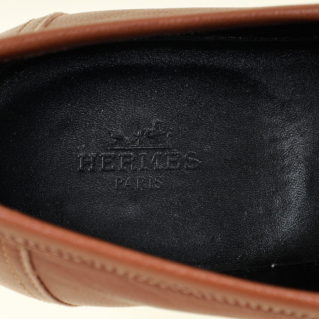 Hermes Gold Paris Goatskin Loafer 38.5