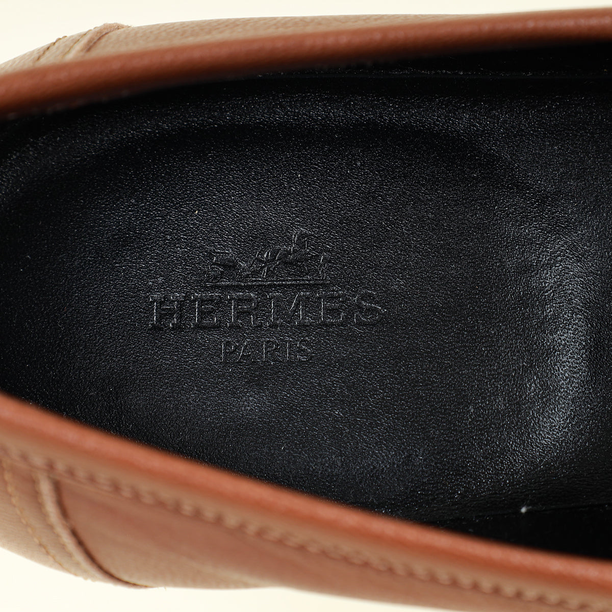 Hermes Gold Paris Goatskin Loafer 38.5