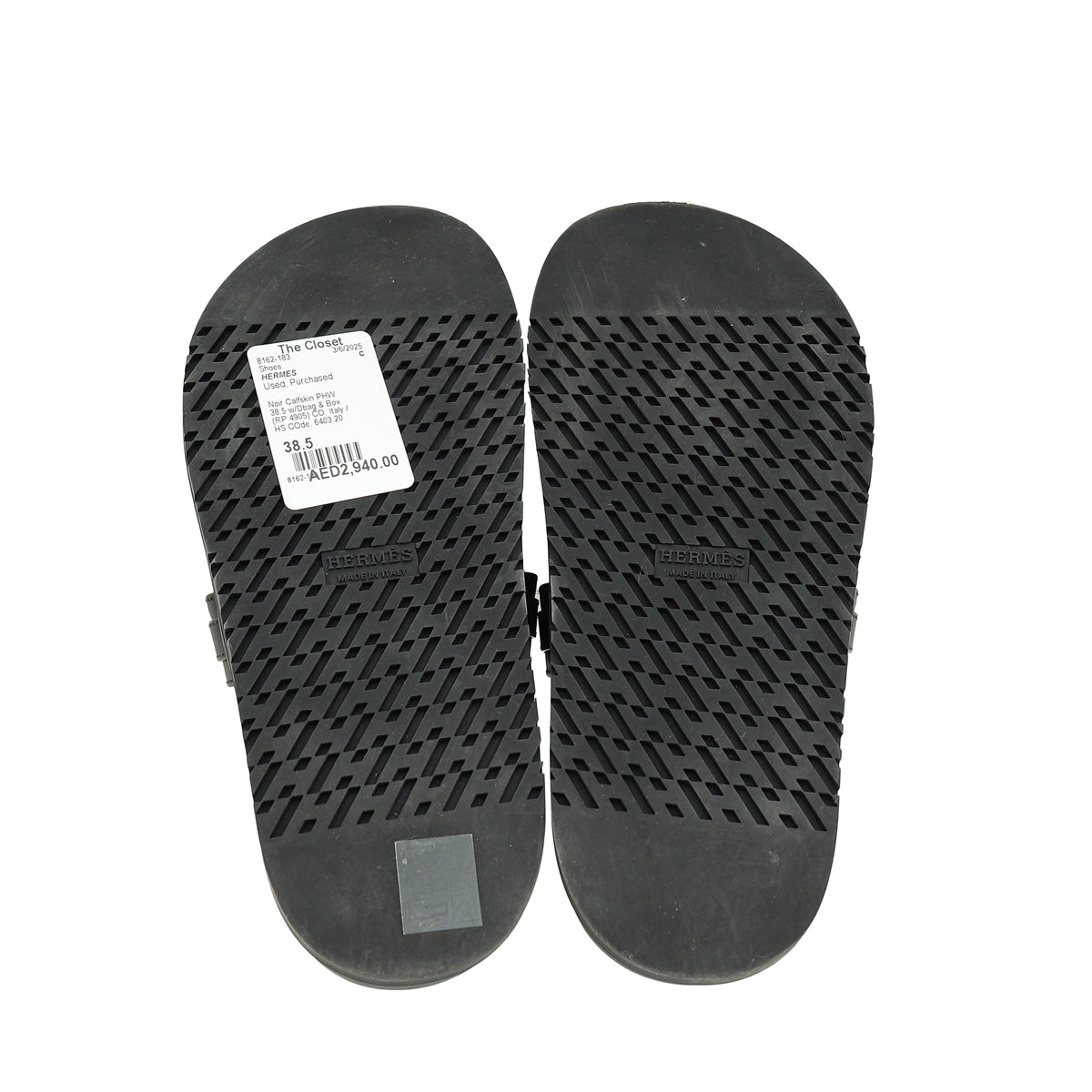 Hermes Noir Empire Sandal 38.5