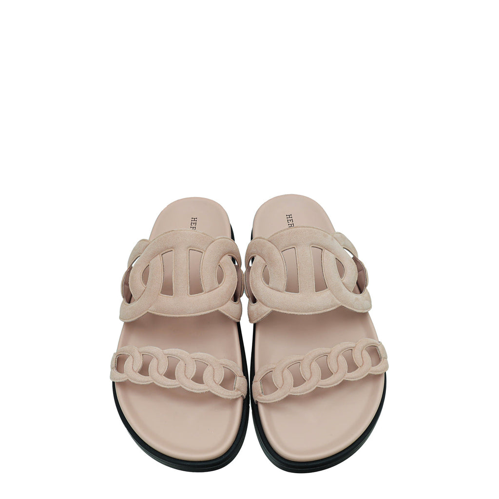 Hermes Rose Opaline Extra Sandal 38.5