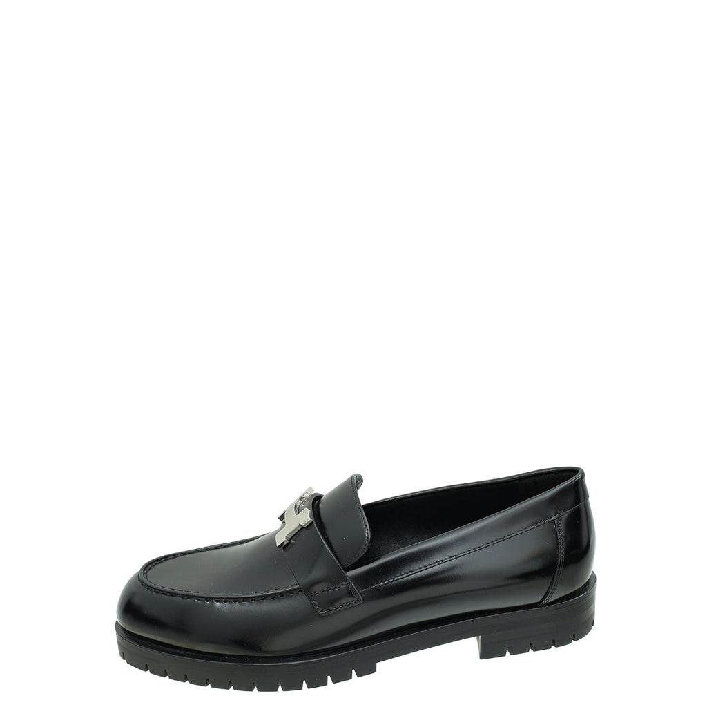 Hermes Noir Faubourg Loafer 38.5