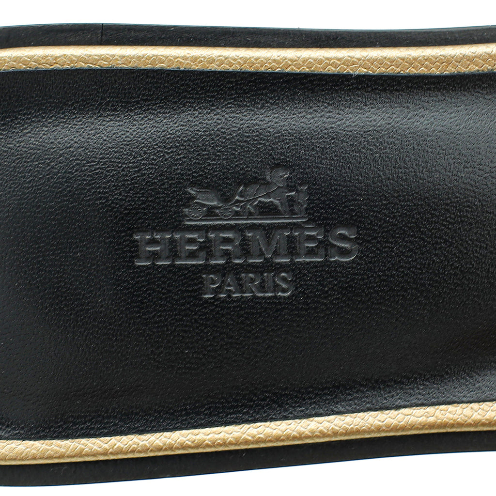 Hermes Vert Bronze Oran Sandal 38.5