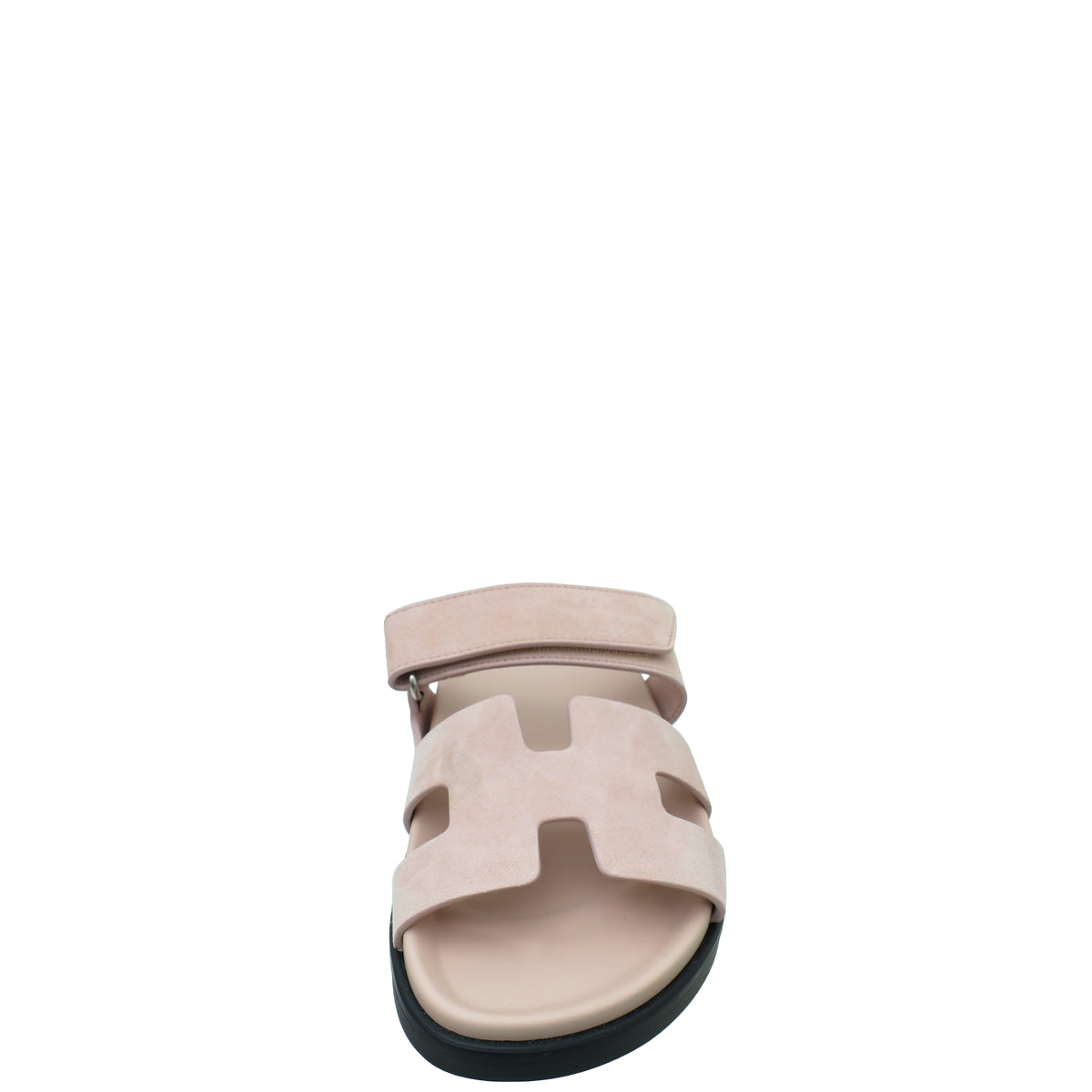 Hermes Rose Porcelaine Suede Chypre Sandal 38.5