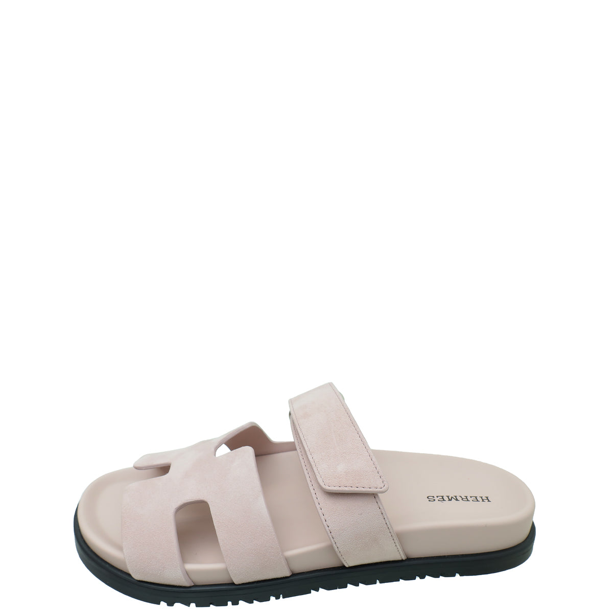 Hermes Rose Porcelaine Suede Chypre Sandal 38.5