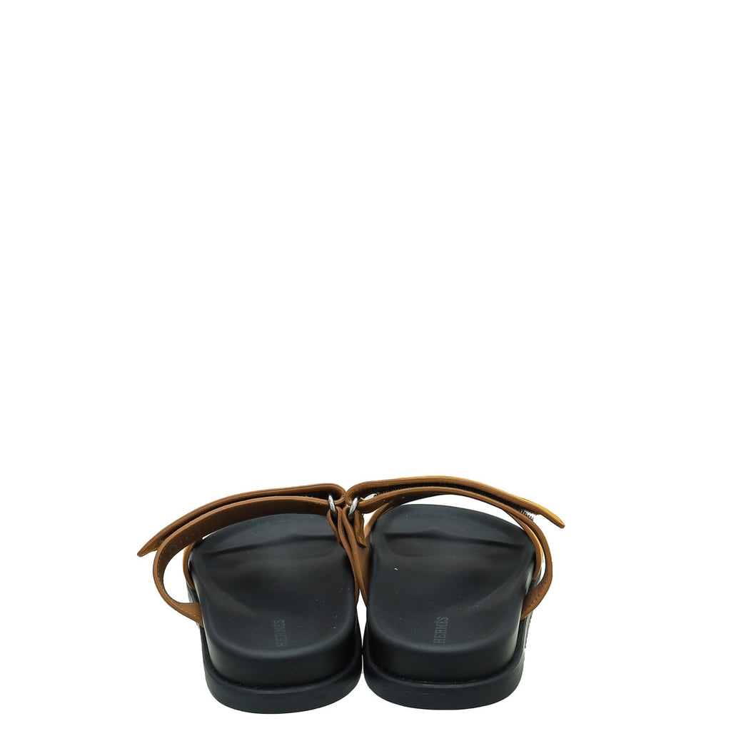 Hermes Natural Velours Chypre Sandals 38.5