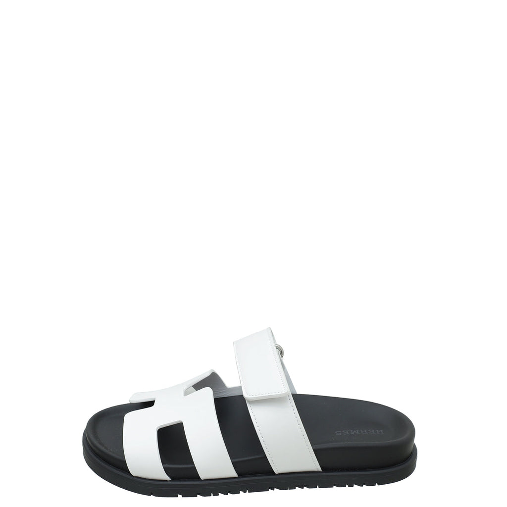 Hermes Blanc Chypre Sandals 38.5