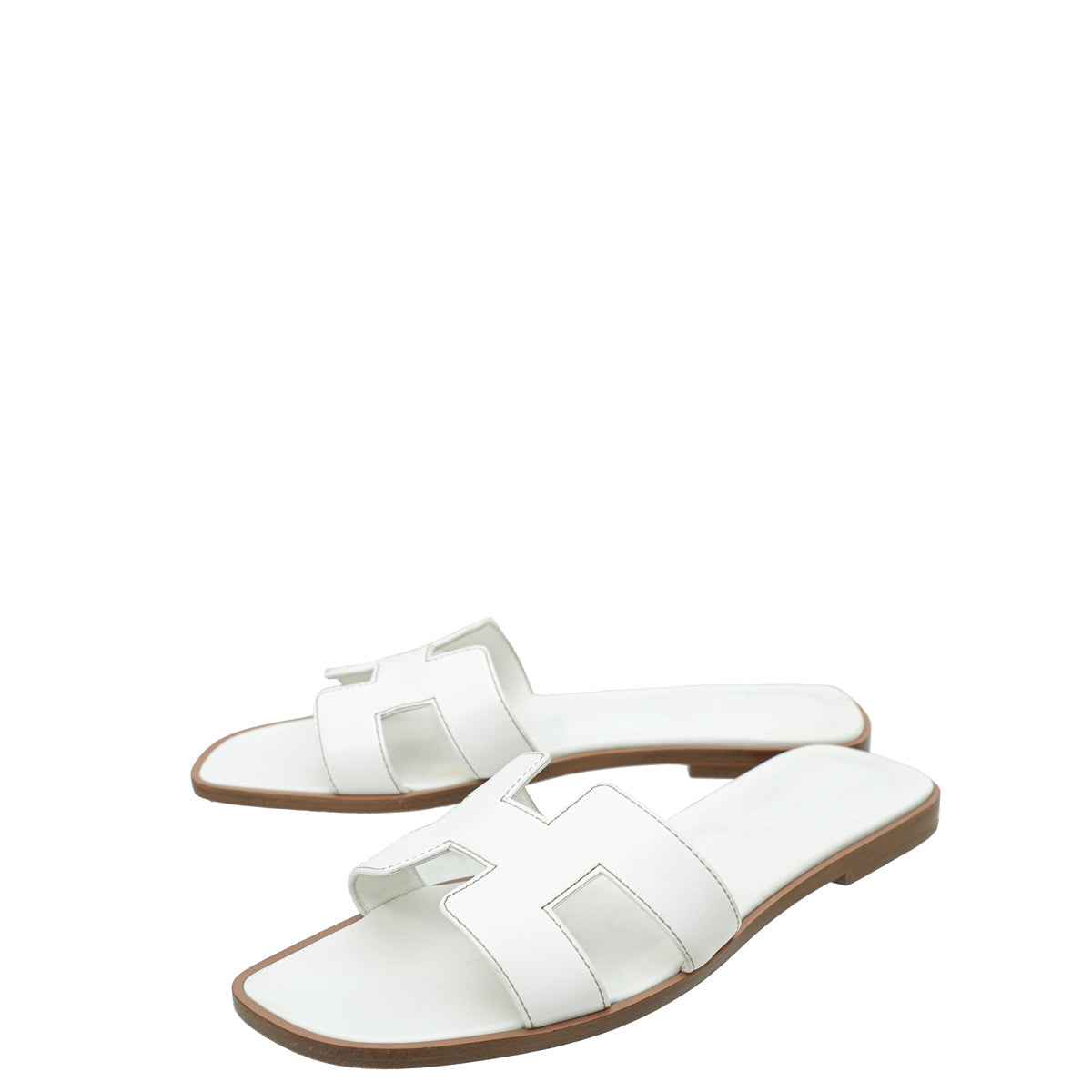 Hermes Blanc Box Oran Sandal 38