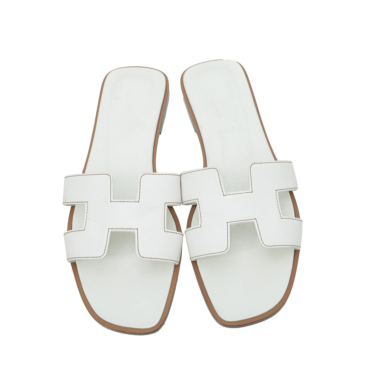 Hermes Blanc Box Oran Sandal 38