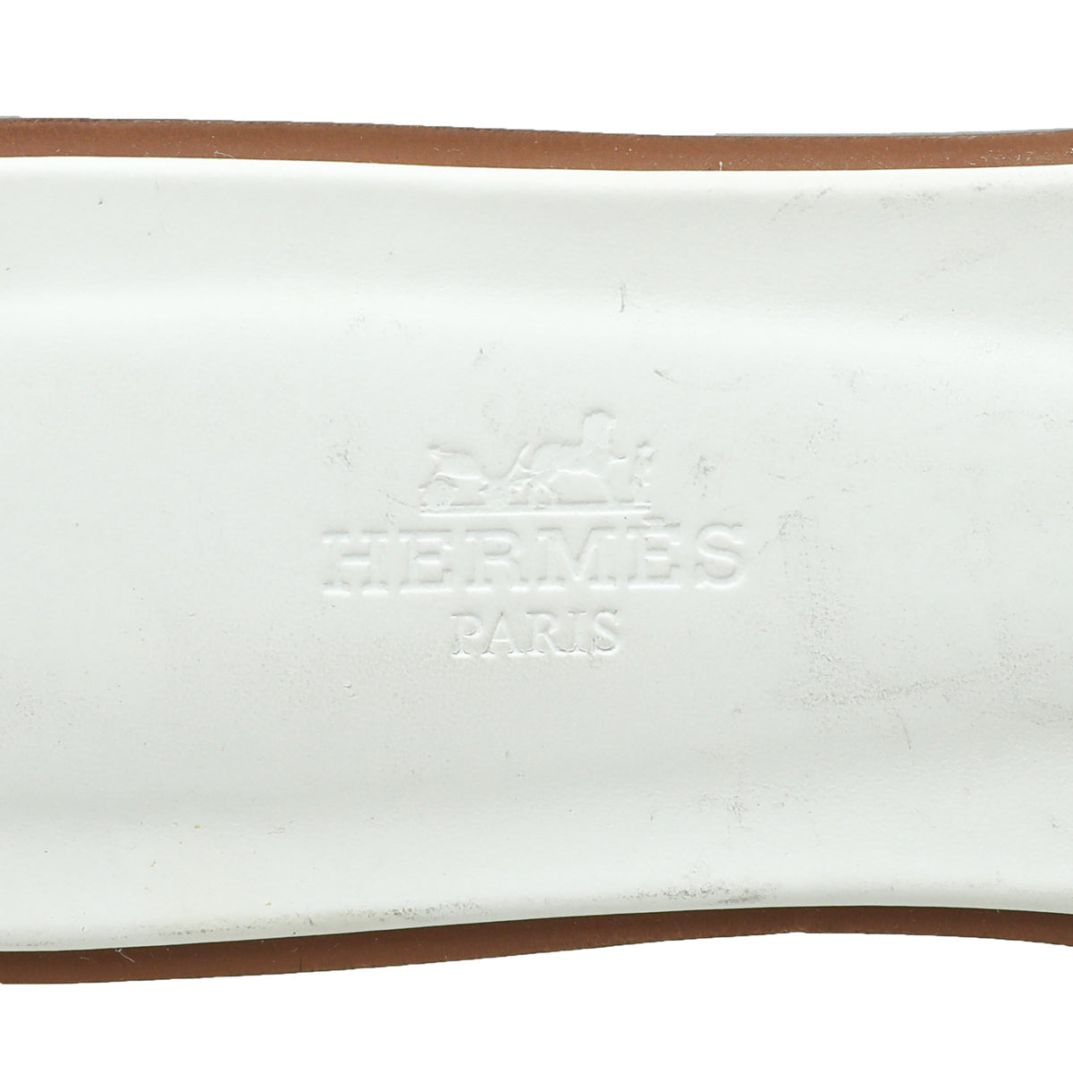 Hermes Blanc Box Oran Sandal 38