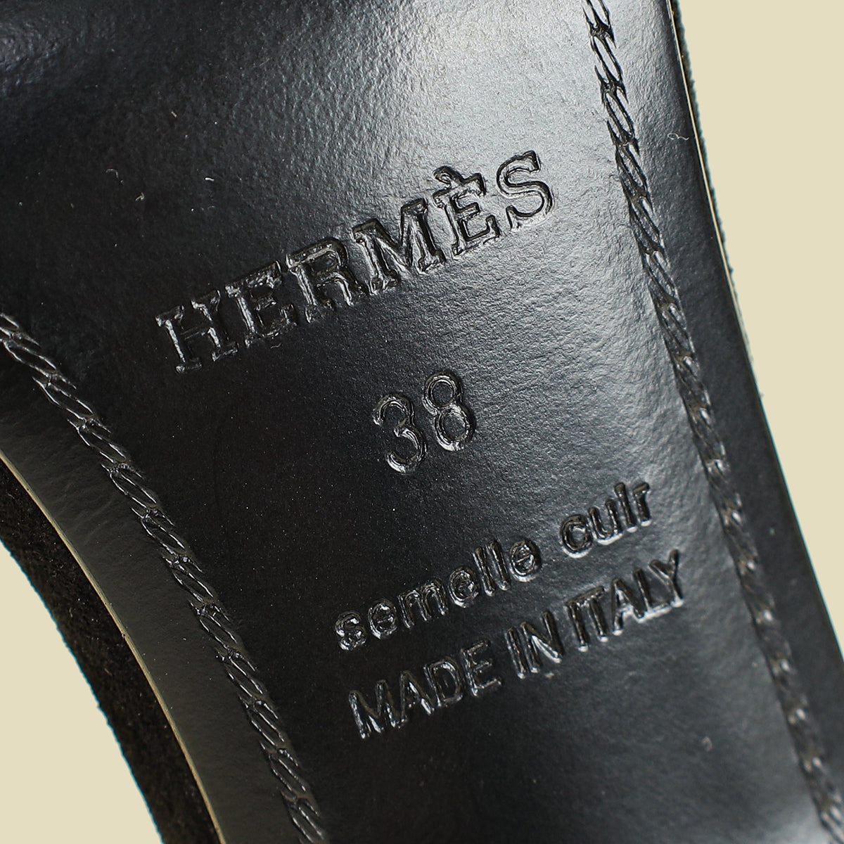 Hermes Noir Premiere 105 Sandals 38