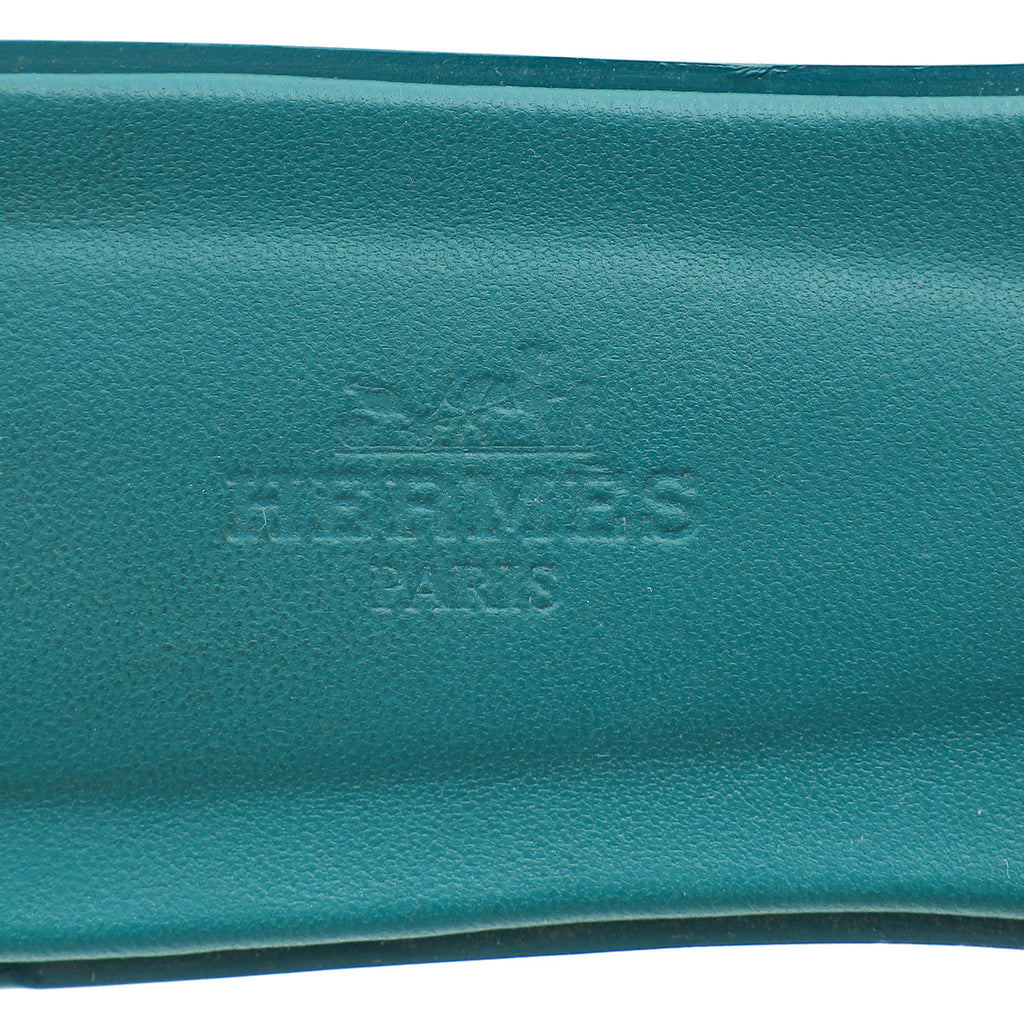 Hermes Vert Oxford Suede Oran Sandal 38