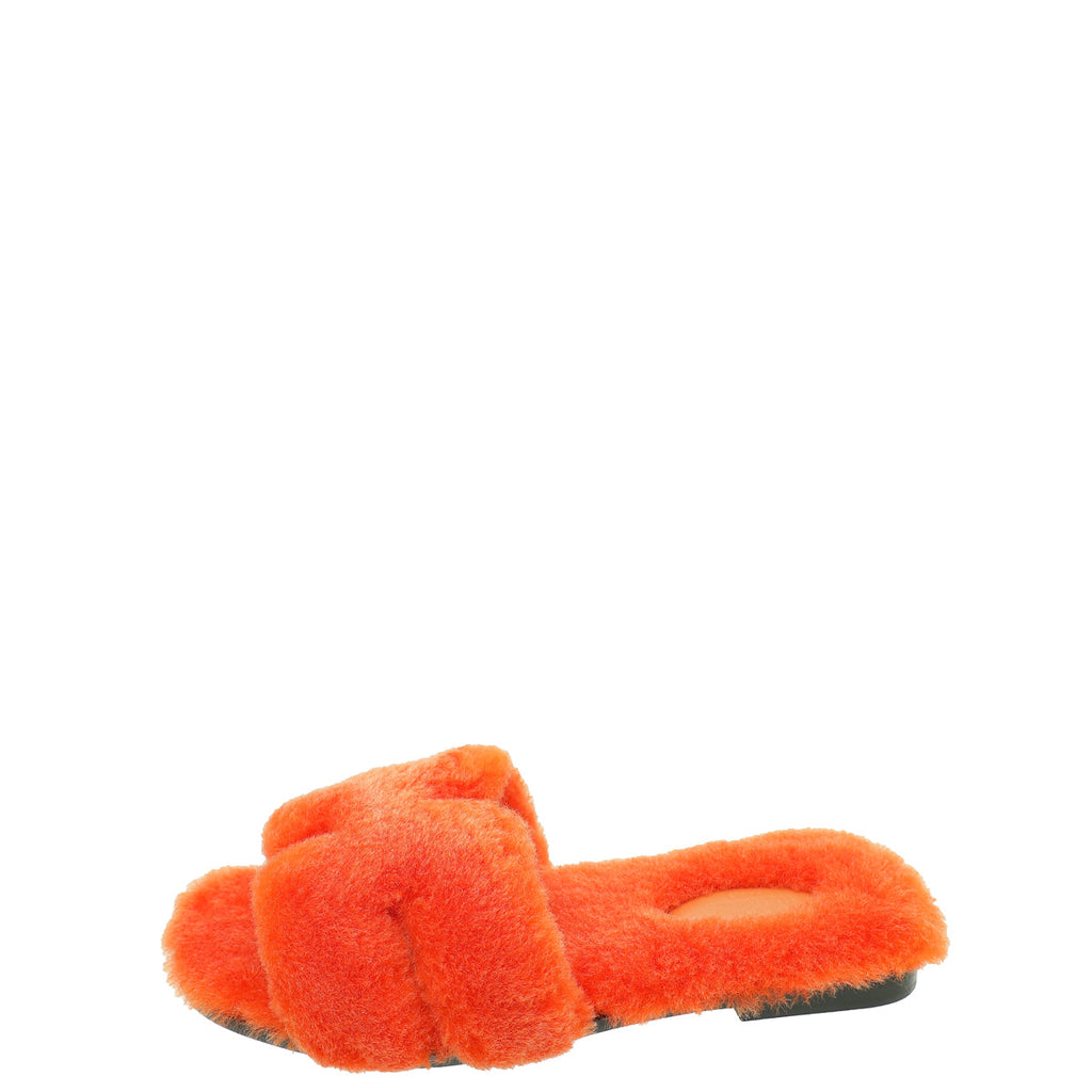 Hermes Orange Wool Oran Sandal 38