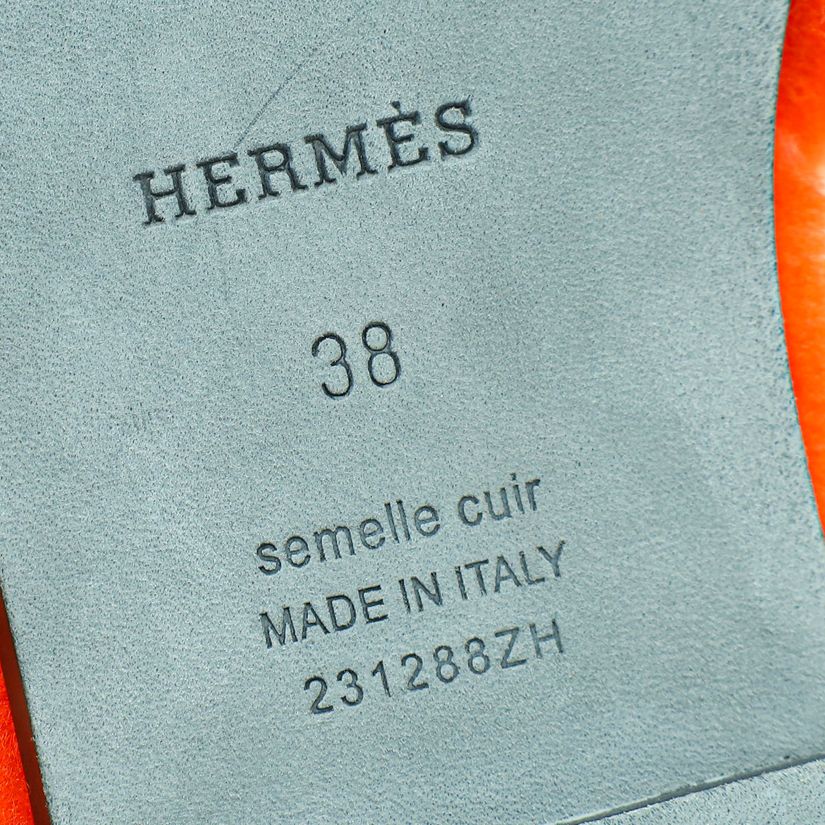 Hermes Orange Wool Oran Sandal 38