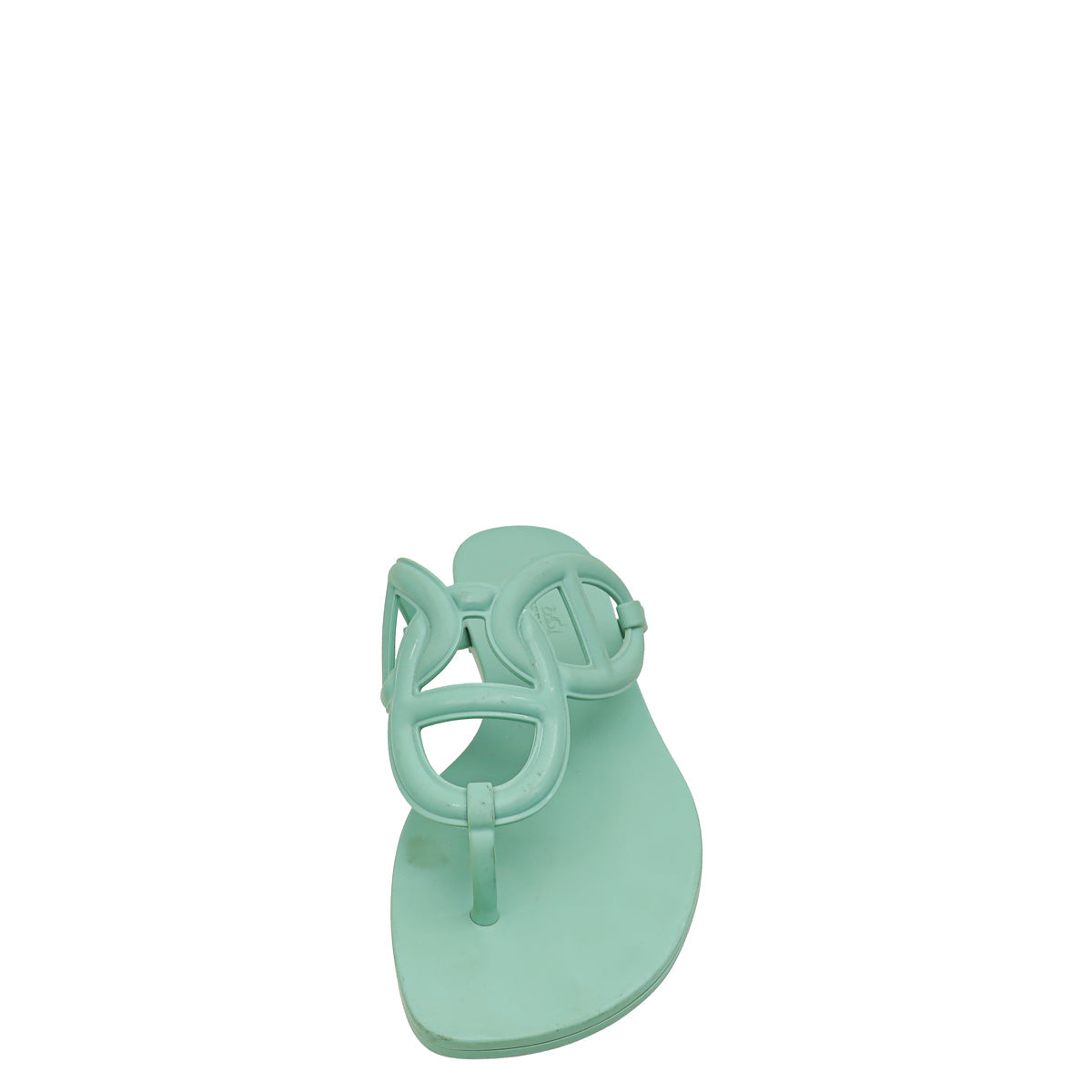 Hermes Vert Embrun Rubber Egerie Sandal 38