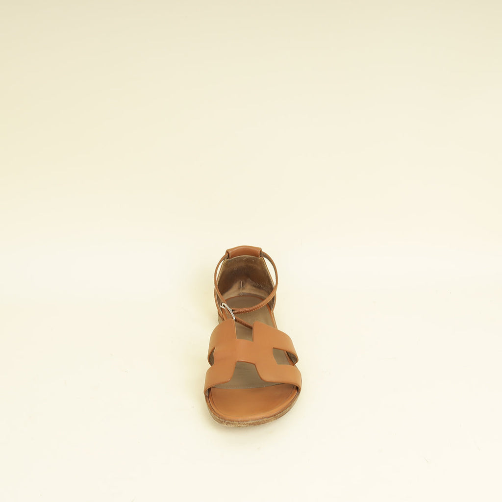 Hermes Gold Santorini Sandals 38