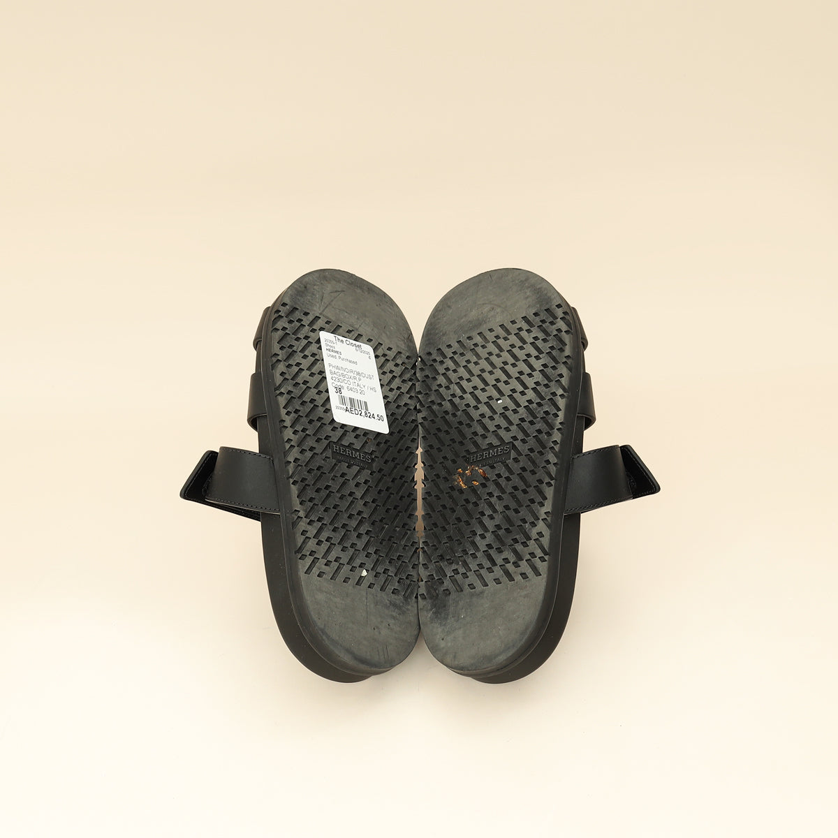Hermes Noir Chypre Sandal 38