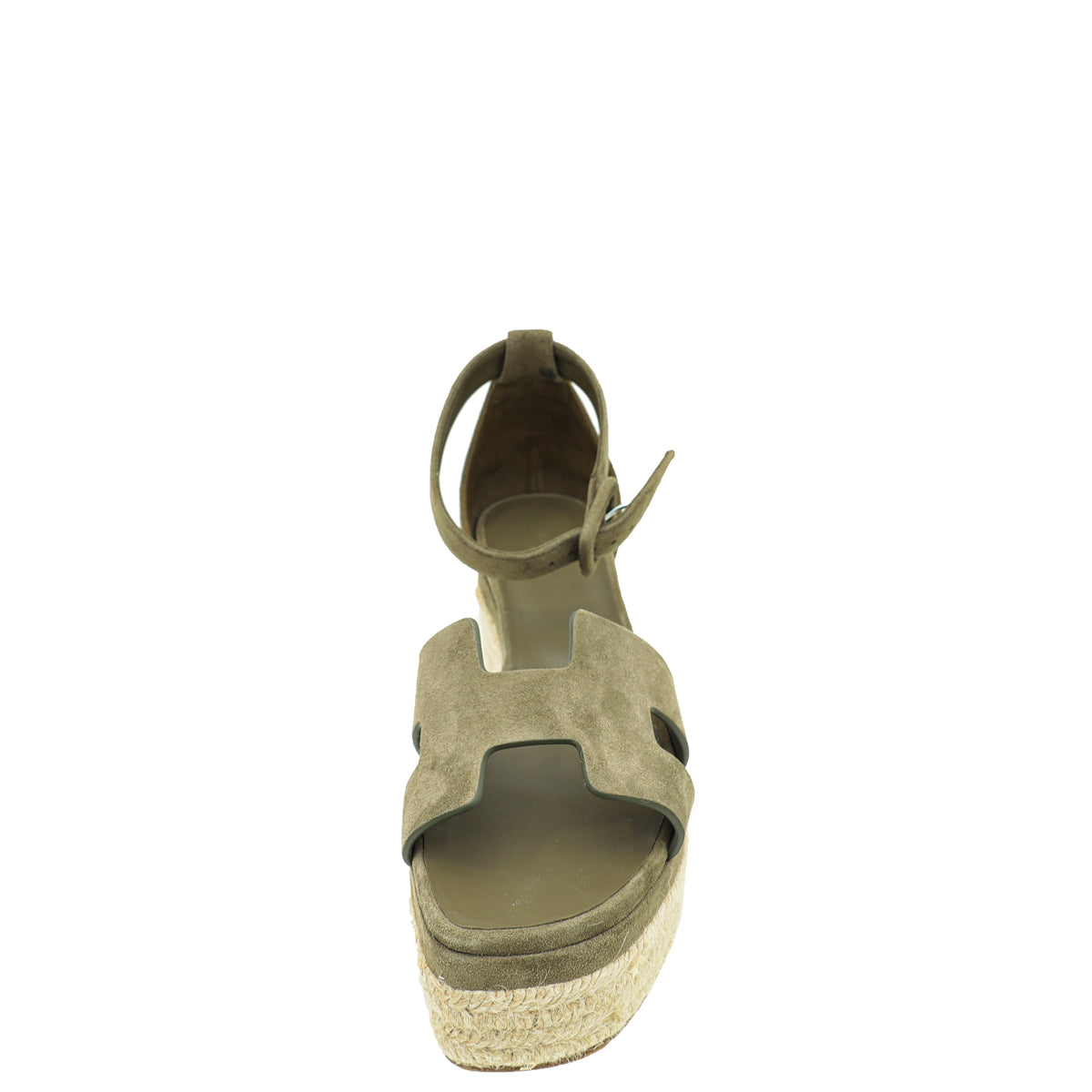 Hermes Vert Toundr Elda Suede Goatskin Espadrille 38