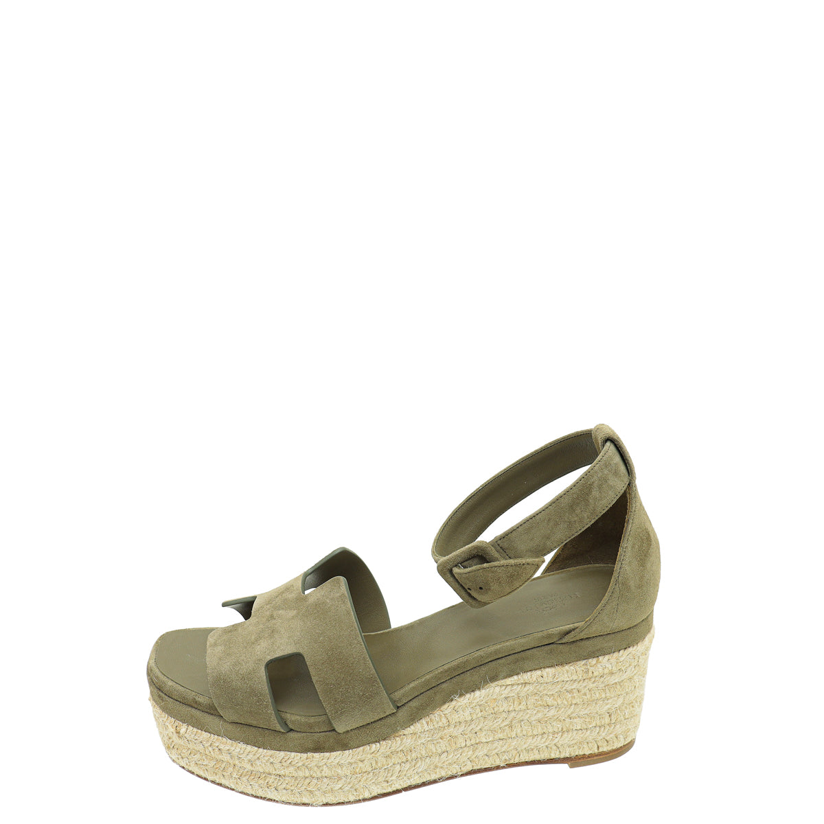 Hermes Vert Toundr Elda Suede Goatskin Espadrille 38