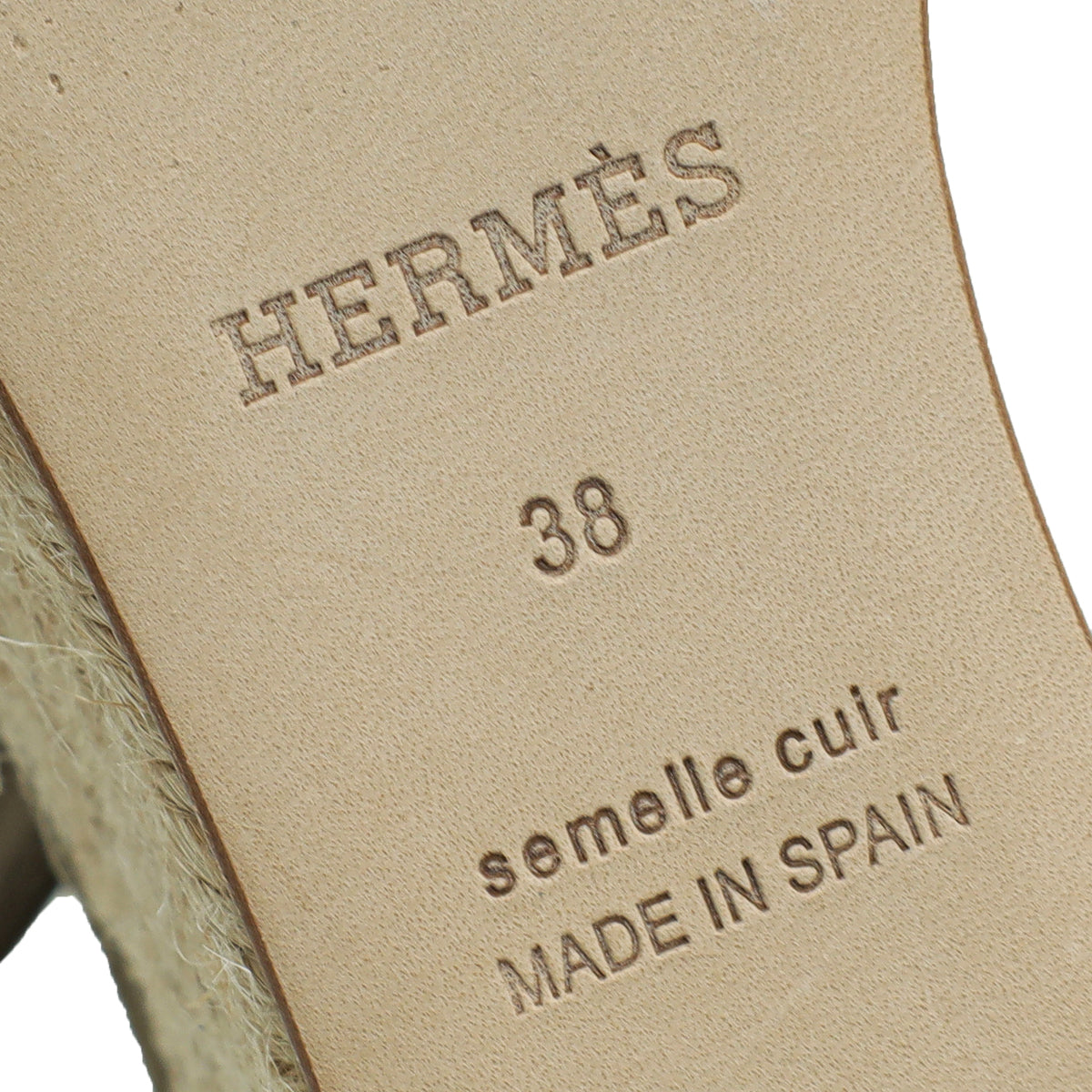 Hermes Vert Toundr Elda Suede Goatskin Espadrille 38
