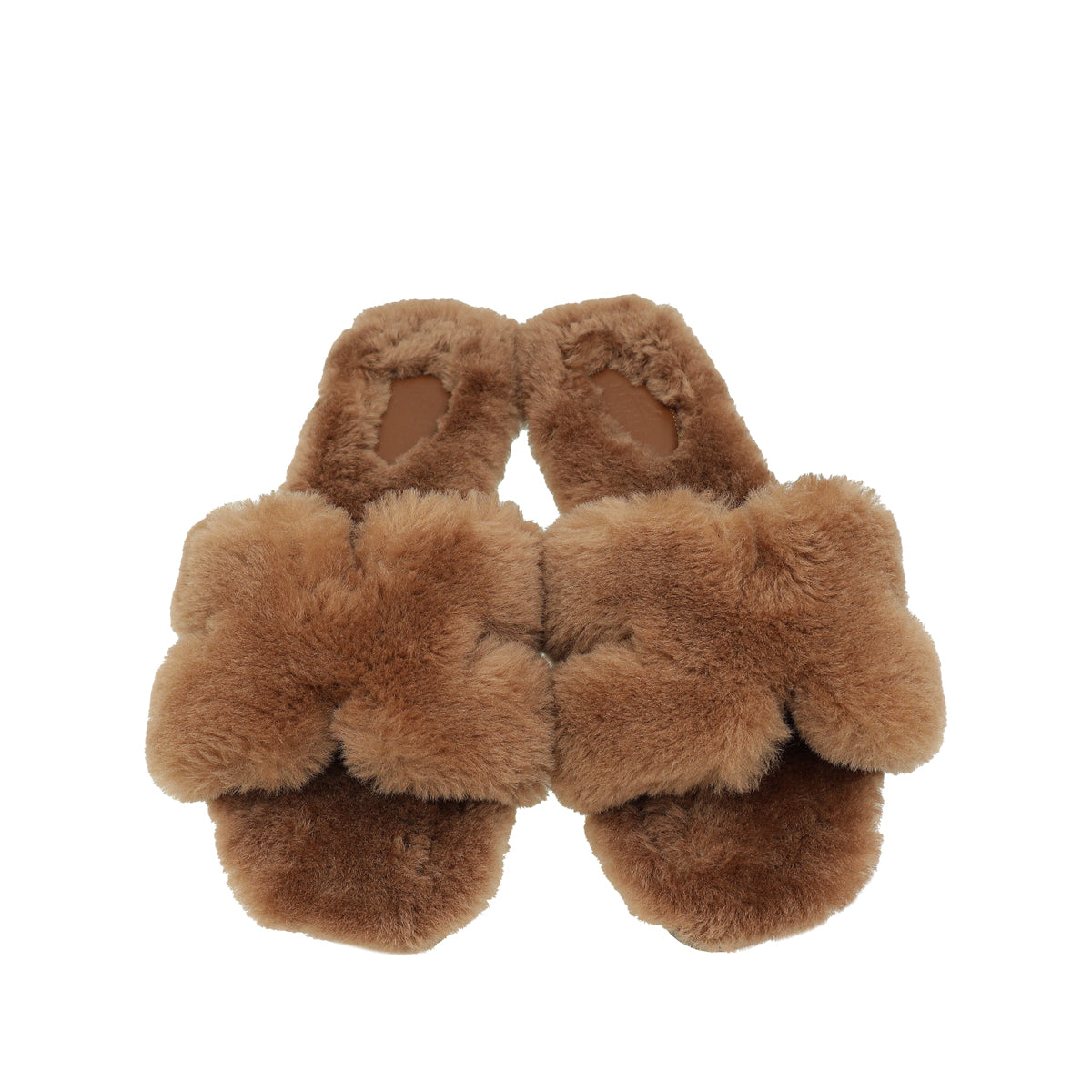 Hermes Naturel Shearling Oran Sandal 38