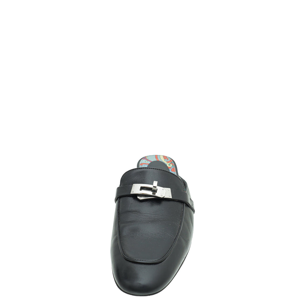 Hermes Noir OZ Mules 38