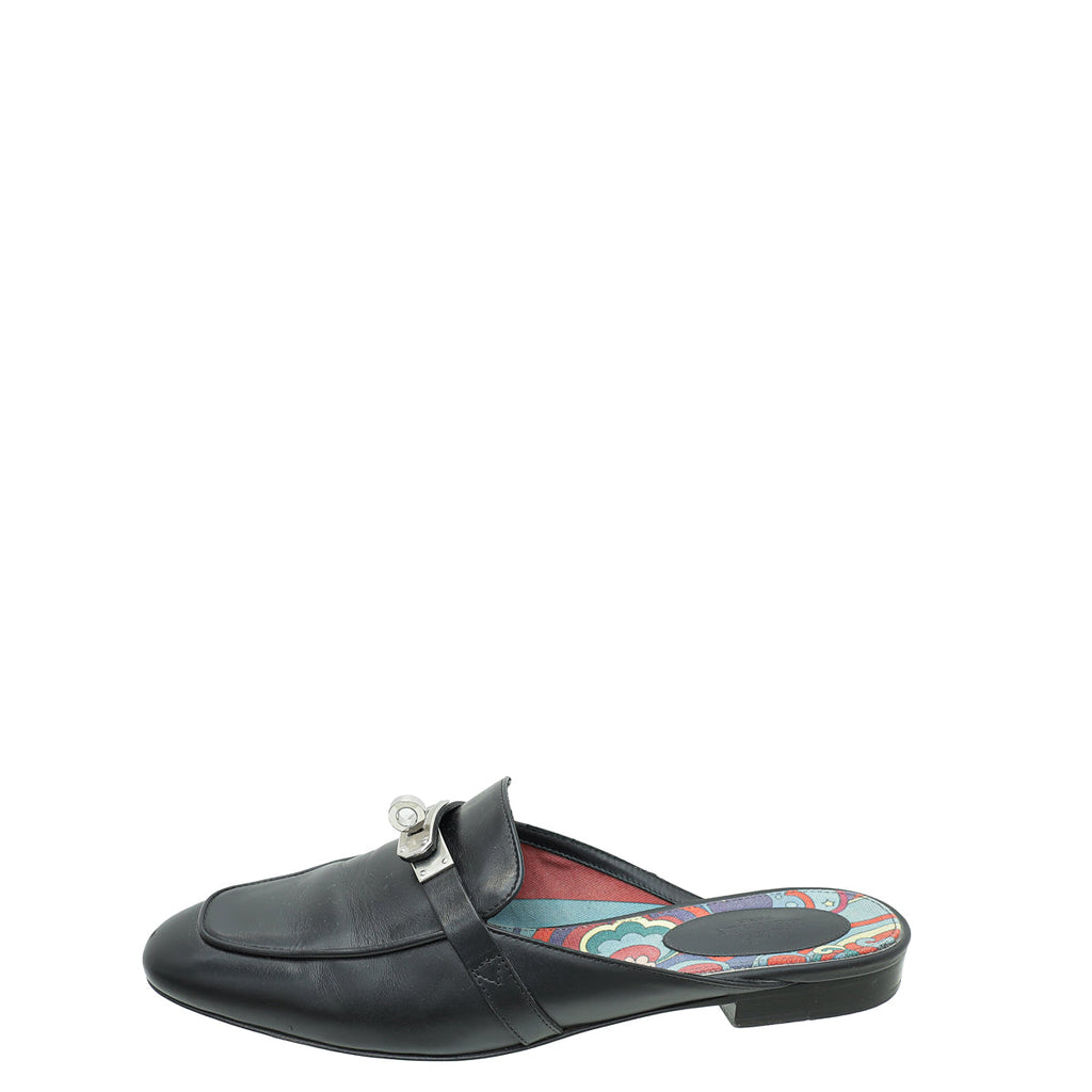 Hermes Noir OZ Mules 38