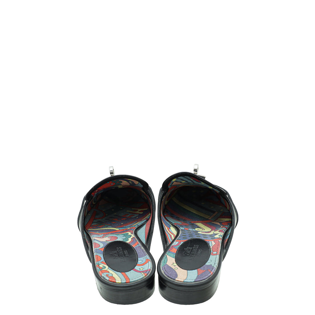 Hermes Noir OZ Mules 38