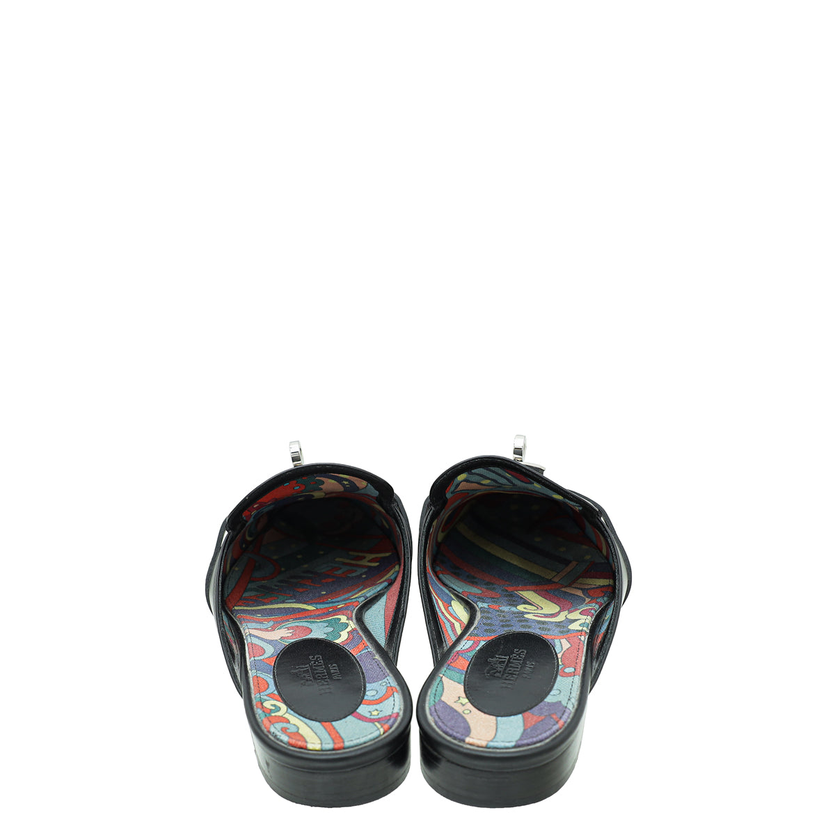 Hermes Noir OZ Mules 38