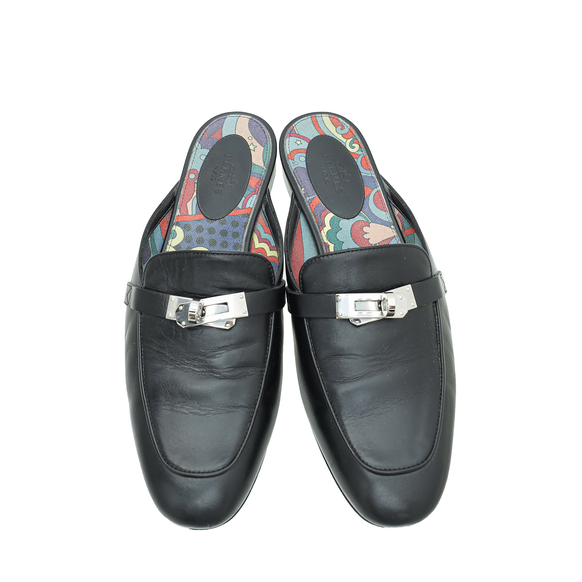 Hermes Noir OZ Mules 38