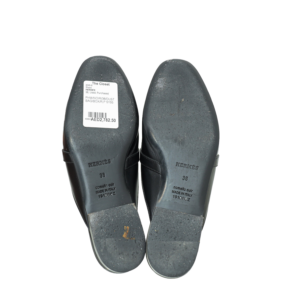 Hermes Noir OZ Mules 38