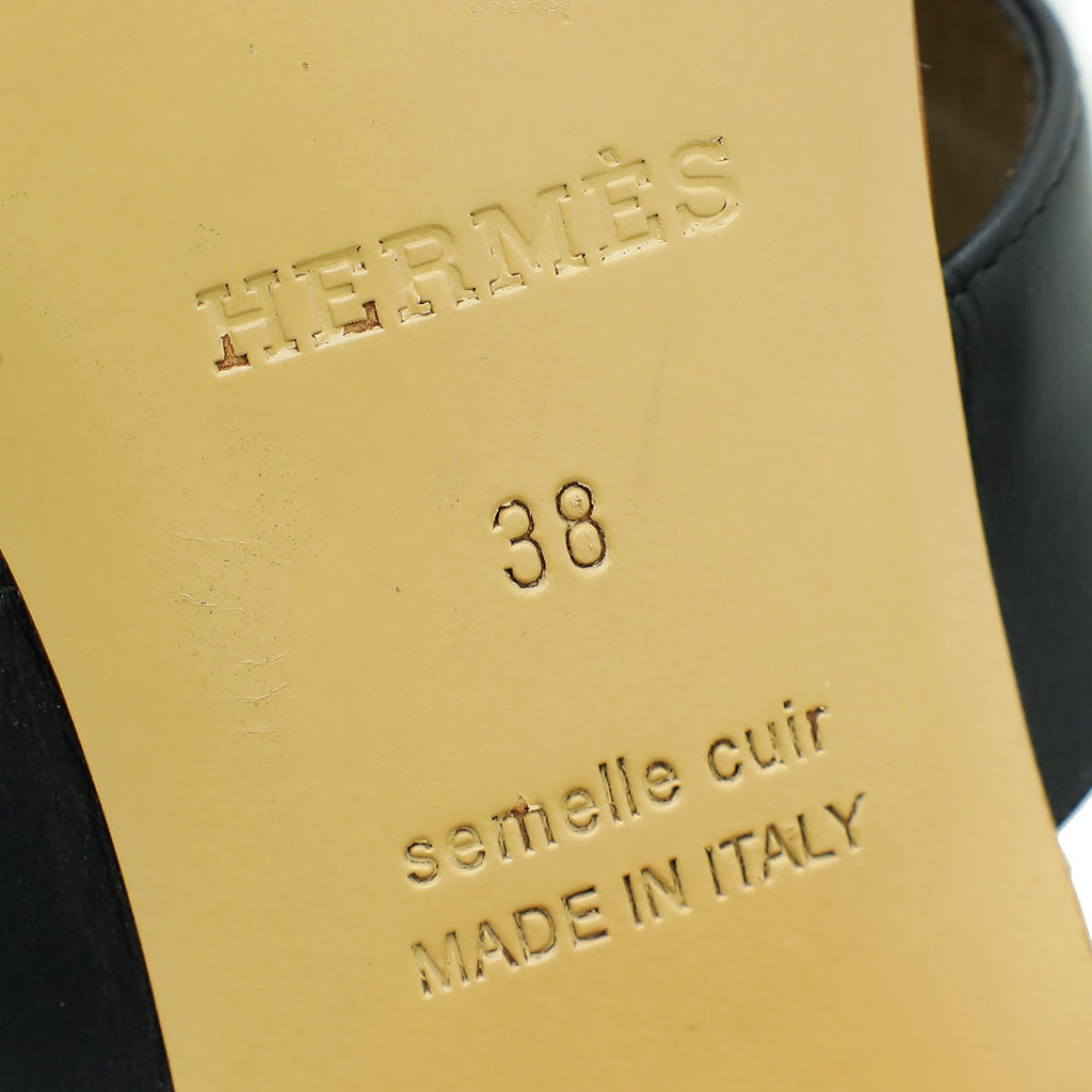 Hermes Tricolor Ovation Mules 38