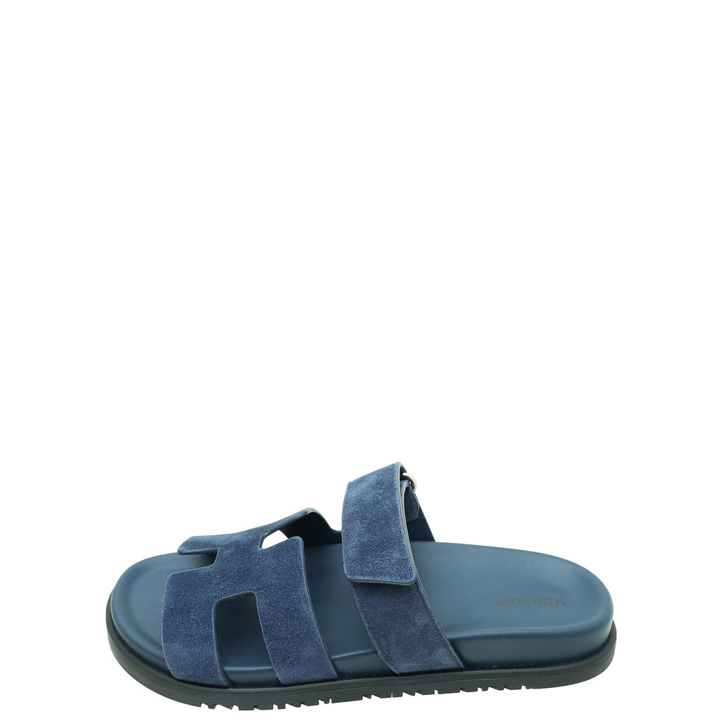 Hermes Bleu Céleste Chypre Goatskin Sandal 38