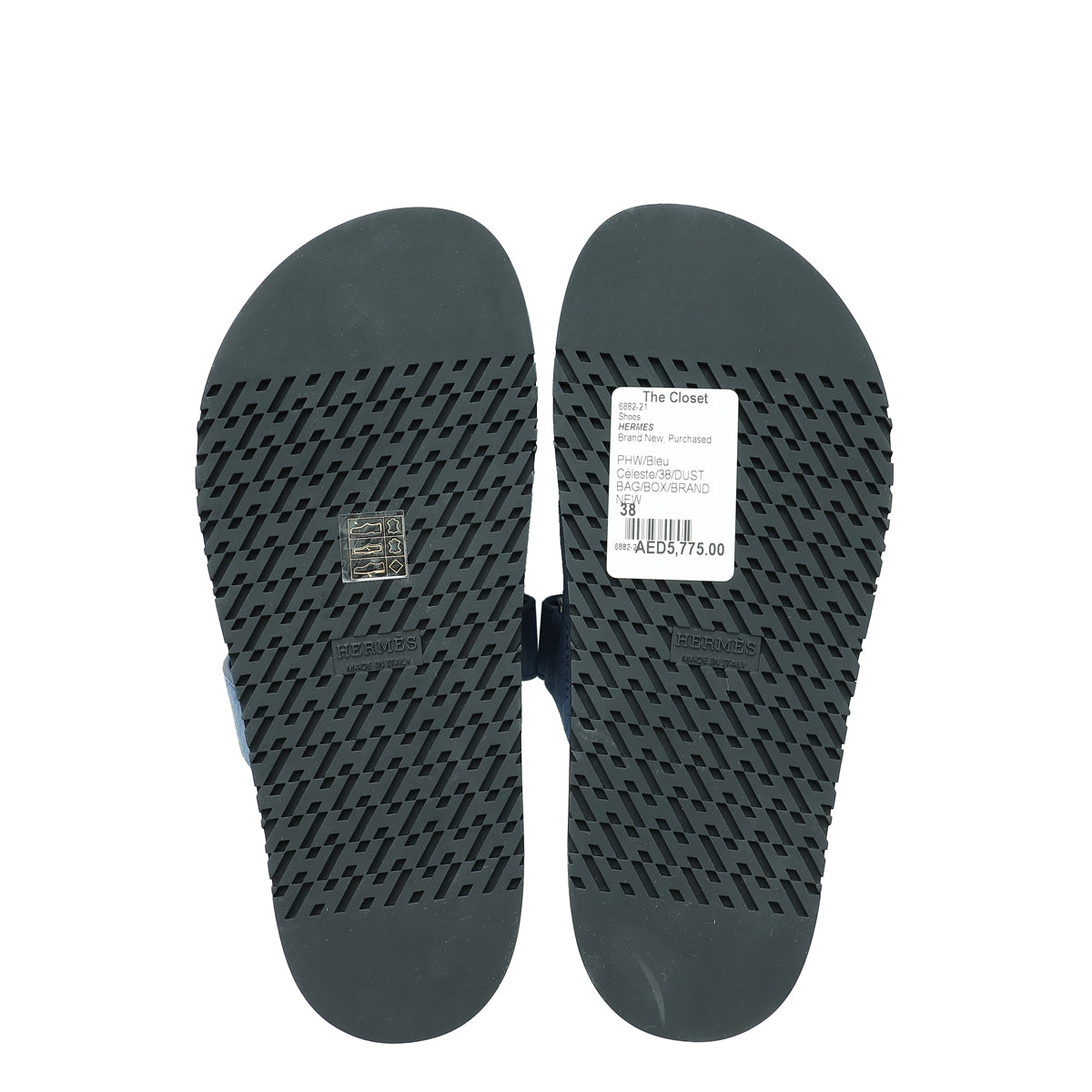 Hermes Bleu Céleste Chypre Goatskin Sandal 38