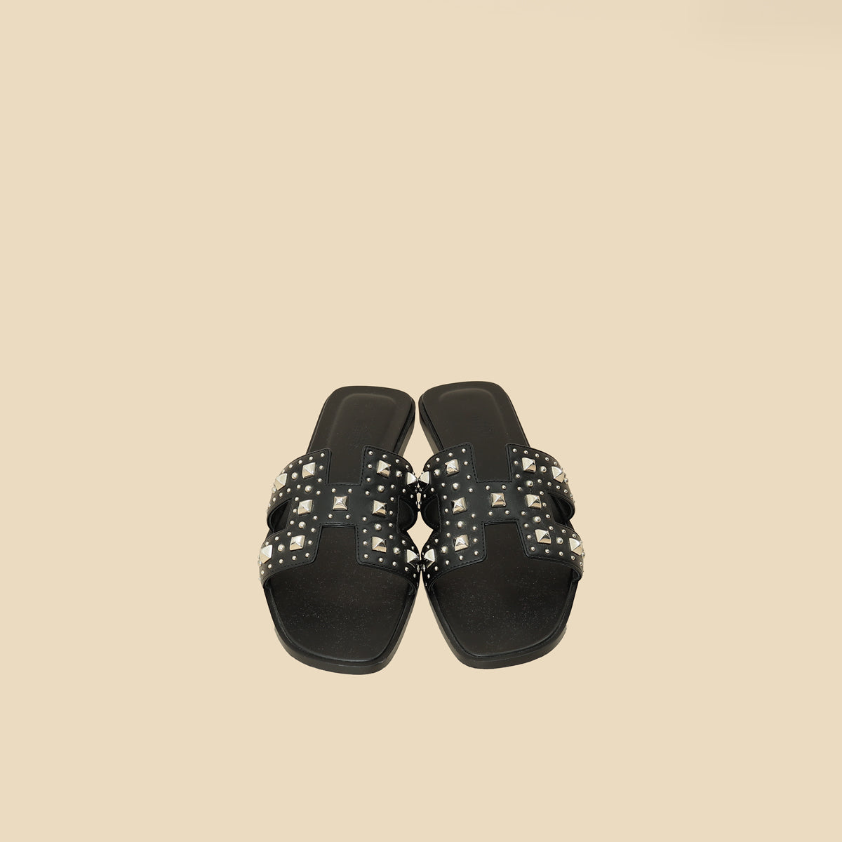 Hermes Black Oran w/ Stud Details 38