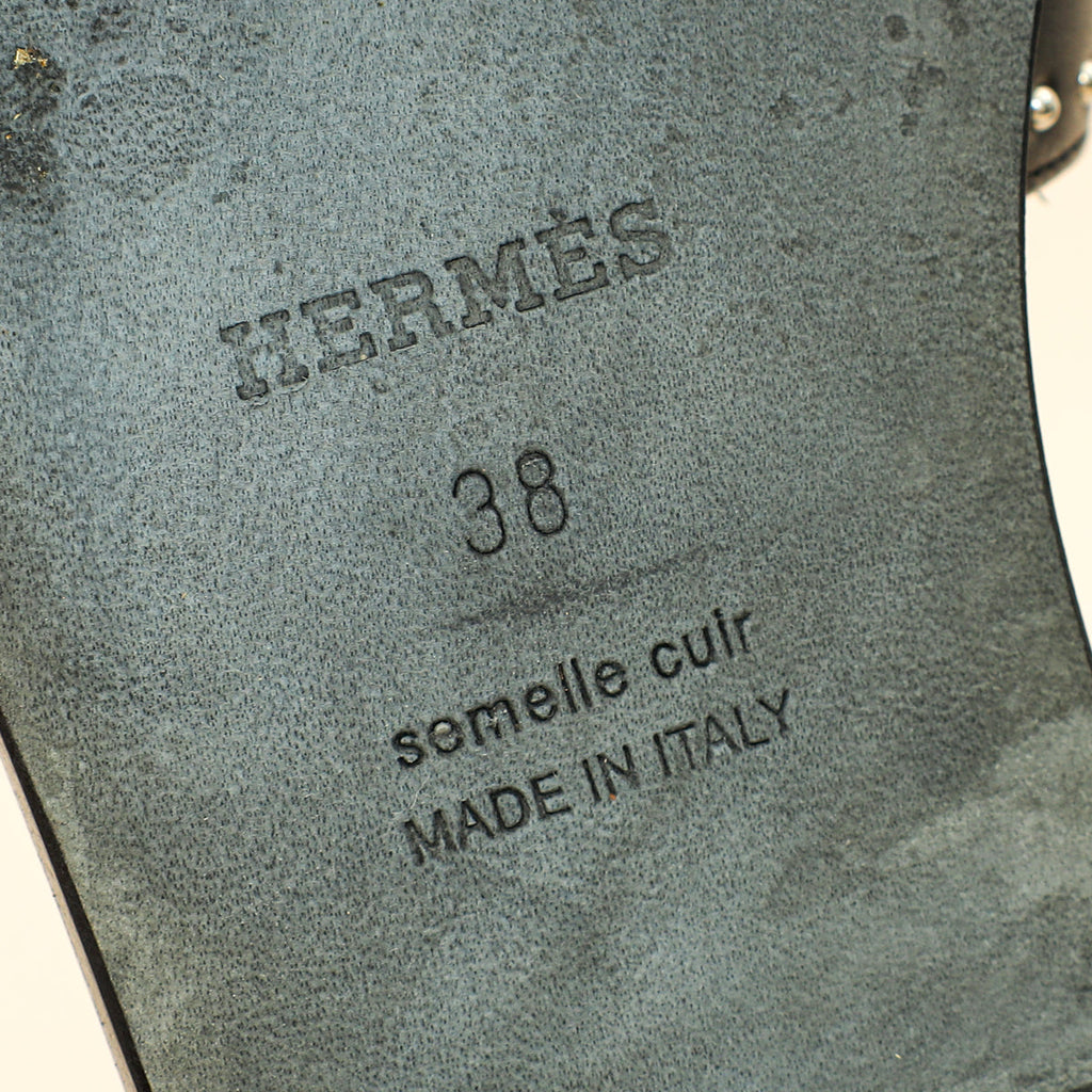 Hermes Black Oran w/ Stud Details 38