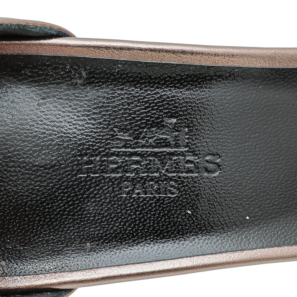 Hermes Metallic Bronze Premiere 70 Sandals 38