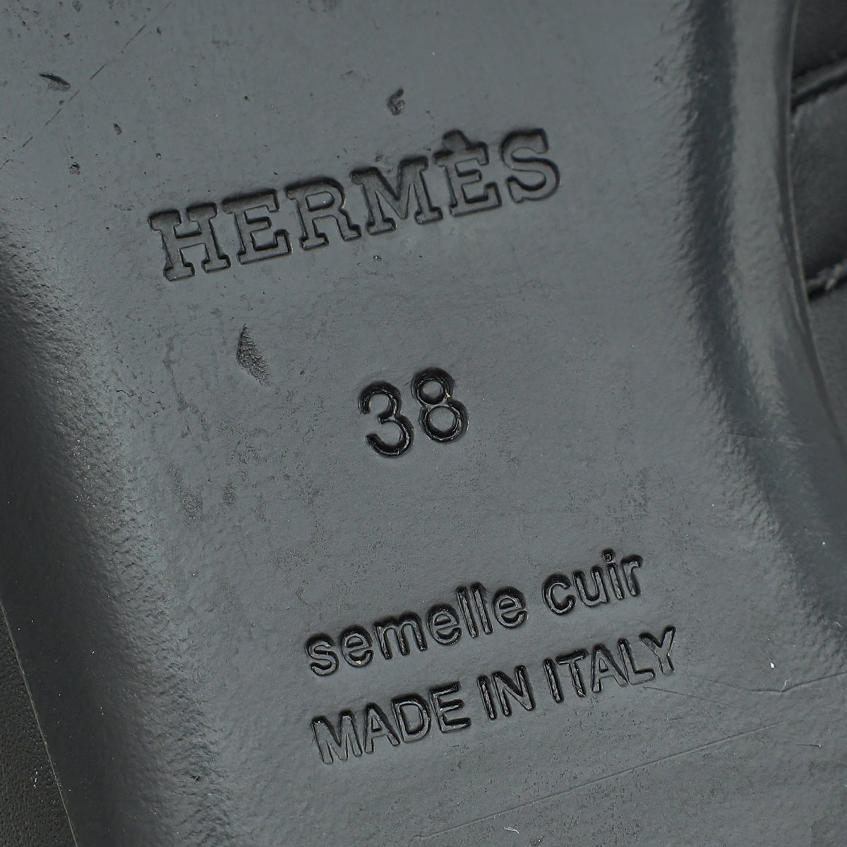 Hermes Noir Oz Mules w/Printed Cotton Insole 38