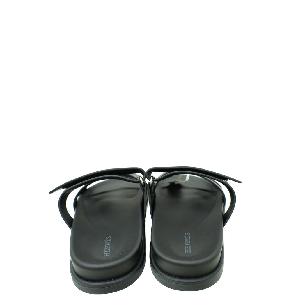 Hermes Noir Chypre Sandal 38