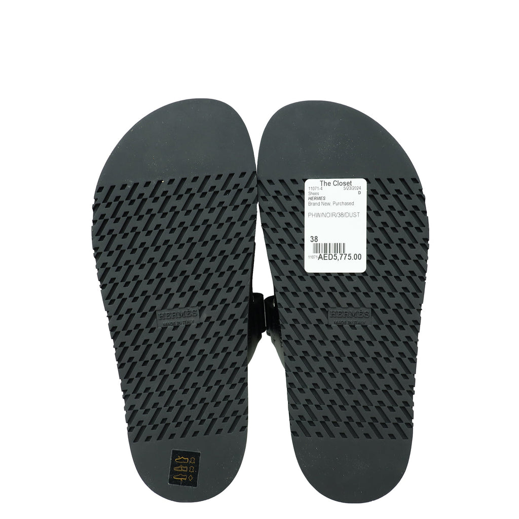 Hermes Noir Chypre Sandal 38