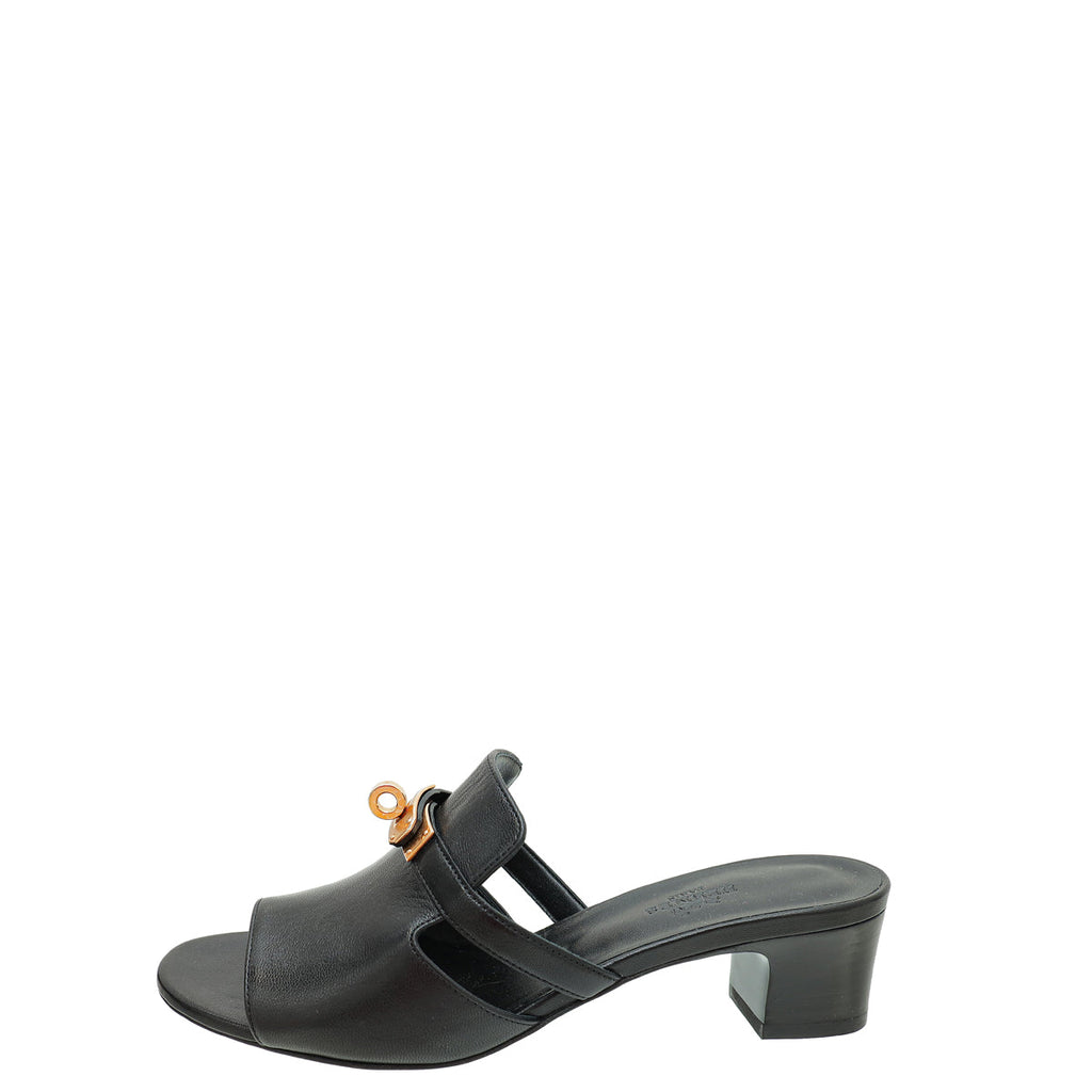 Hermes Noir Candy Sandal 38