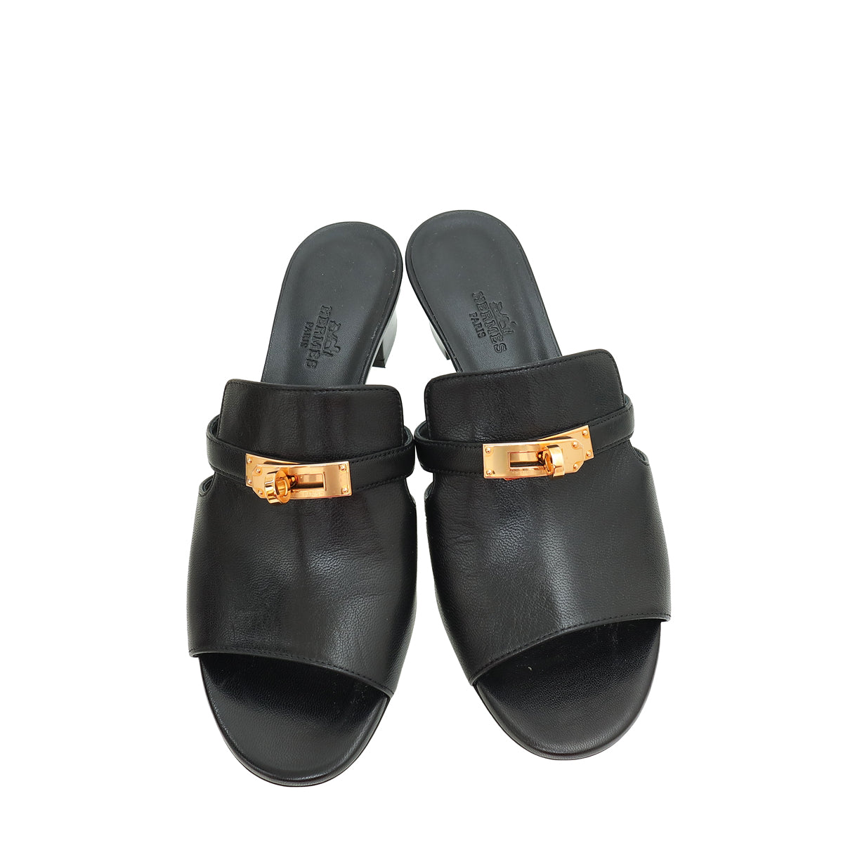 Hermes Noir Candy Sandal 38