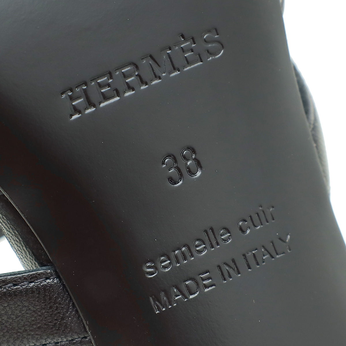 Hermes Noir Candy Sandal 38