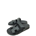 Hermes Noir Chypre Sandals 38