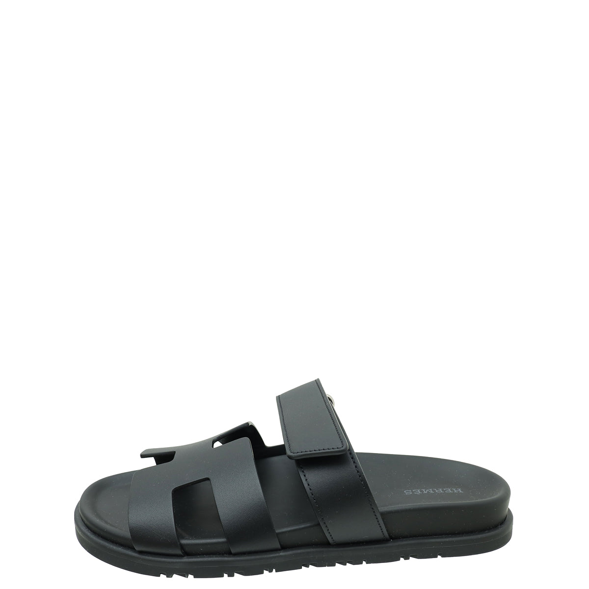 Hermes Noir Chypre Sandals 38