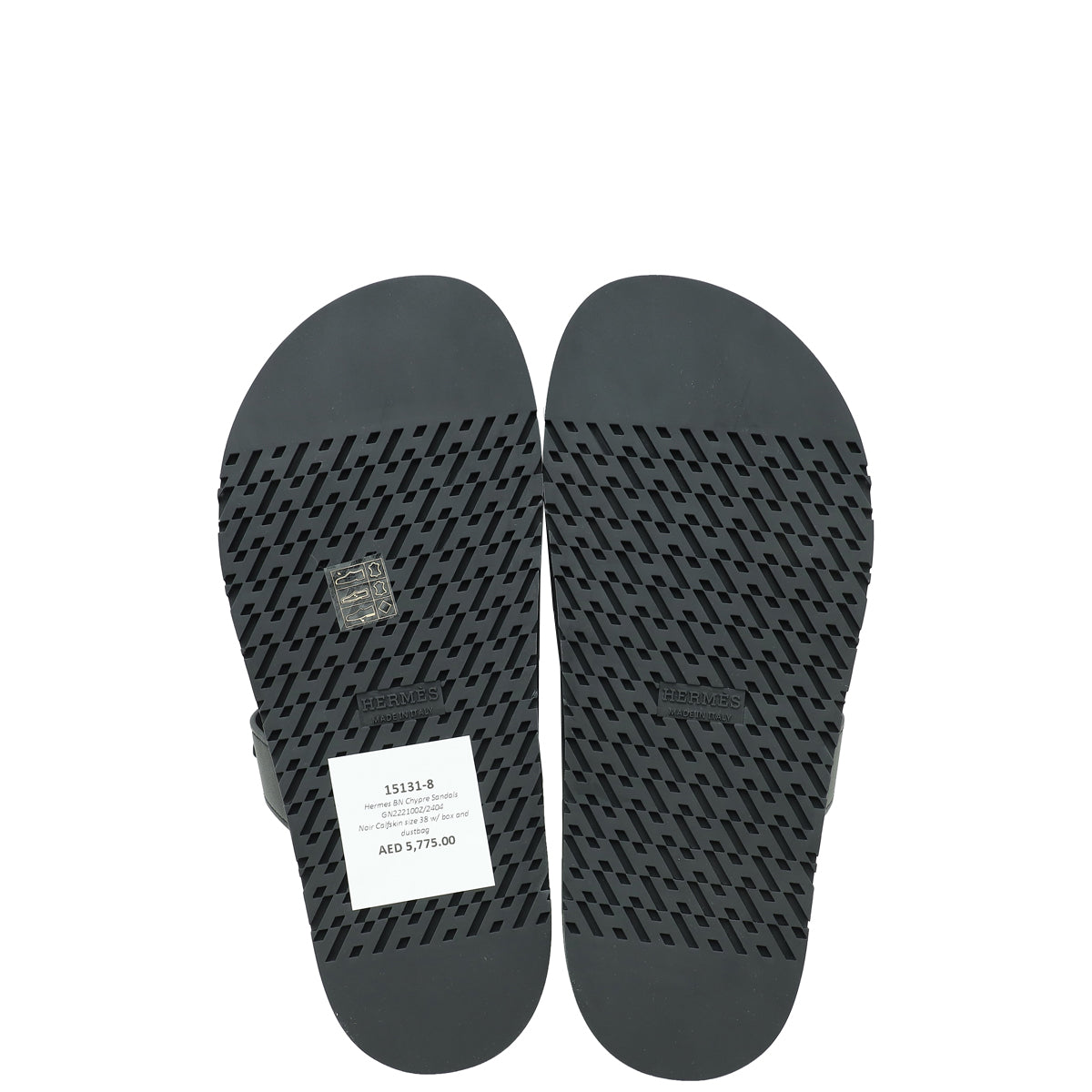 Hermes Noir Chypre Sandals 38
