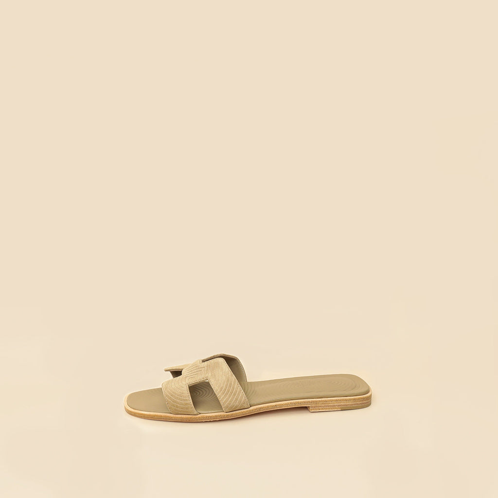 Hermes Gris Chaine d'Ancre Motif Oran Sandals 38