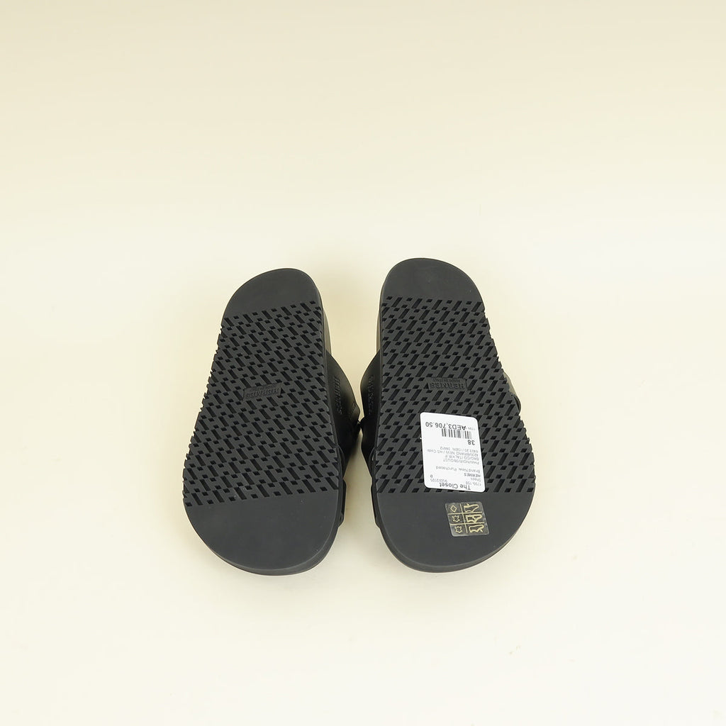 Hermes Noir Chypre Sandal 38