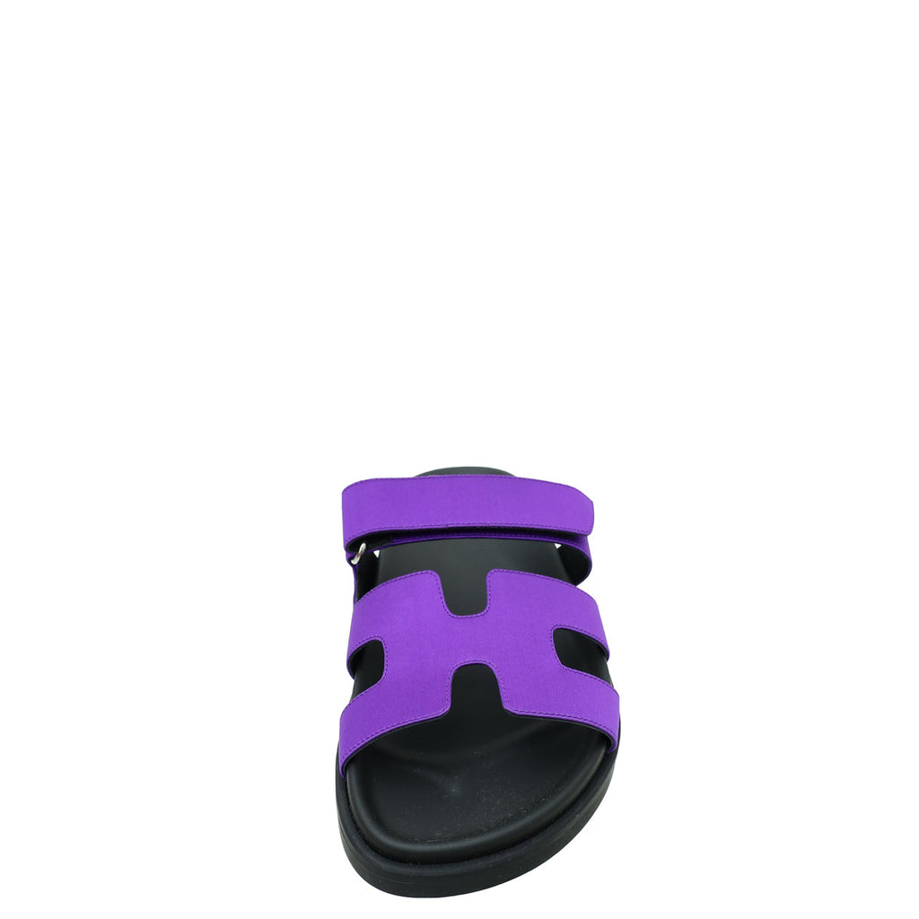 Hermes Purple Satin Chypre Sandal 38