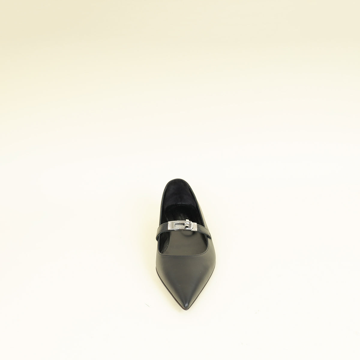 Hermes Noir Kelly Ballet Flat 38