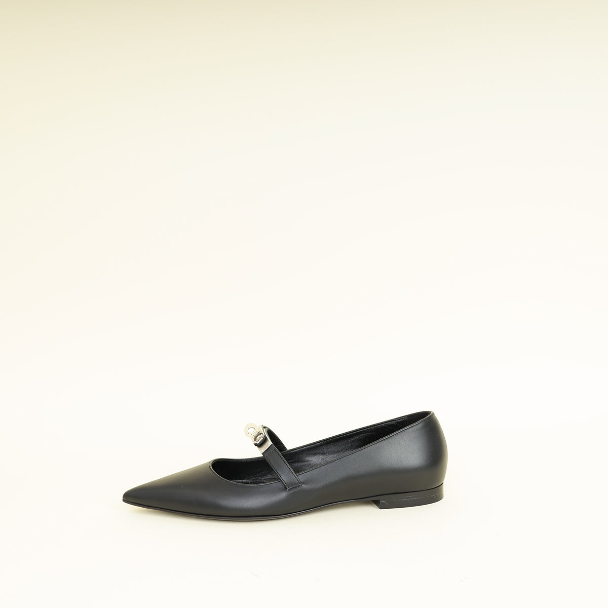 Hermes Noir Kelly Ballet Flat 38